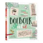 Doeboek Italië voor volwassenen met puzzels, spelletjes en kleurplaten – cover met Italiaanse illustraties Doeboek Italie