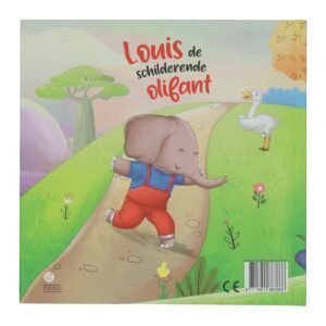 Kinderboek Louis de schilderende olifant met wandelende olifant op een pad