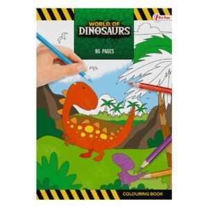 Kleurboek voor kinderen met schattige dinosaurussen en 96 pagina’s tekenplezier World of Dinosaurs Super Kleurboek
