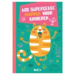 Boekcover van moppenboek 600 Supergekke Moppen voor Kinderen met lachende poes