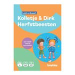Voorkant luisterkaart Kolletje & Dirk Herfstbeesten met illustratie van kinderen Herfstbeesten Luisterkaart