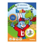 Voorkant van luisterkaart 'Op avontuur met Bobo' met Bobo het konijn in een park Op Avontuur met Bobo Luisterkaart