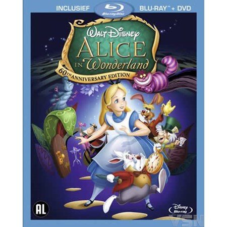 Blu-ray special edition van Disney animatiefilm Alice in Wonderland cover met hoofdpersonages