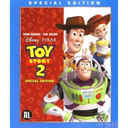 Afbeelding Blu-ray cover van Disney Pixar's animatiefilm Toy Story 2 met hoofdrolspelers