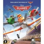 Blu-ray cover van Disney animatiefilm Planes met vliegtuigen en racecircuit