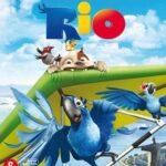 Afbeelding cover van Blu-ray animatiefilm Rio met blauwe vogel op kleurrijke achtergrond