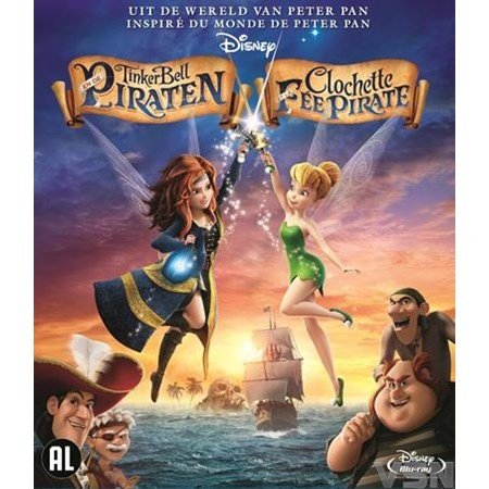 Kleurrijke cover van Disney blu-ray Tinkerbell en de piraten met animatiefiguren