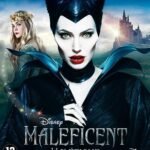 Blu-ray cover van Disney fantasy film Maleficent met heks, prinses en kasteel