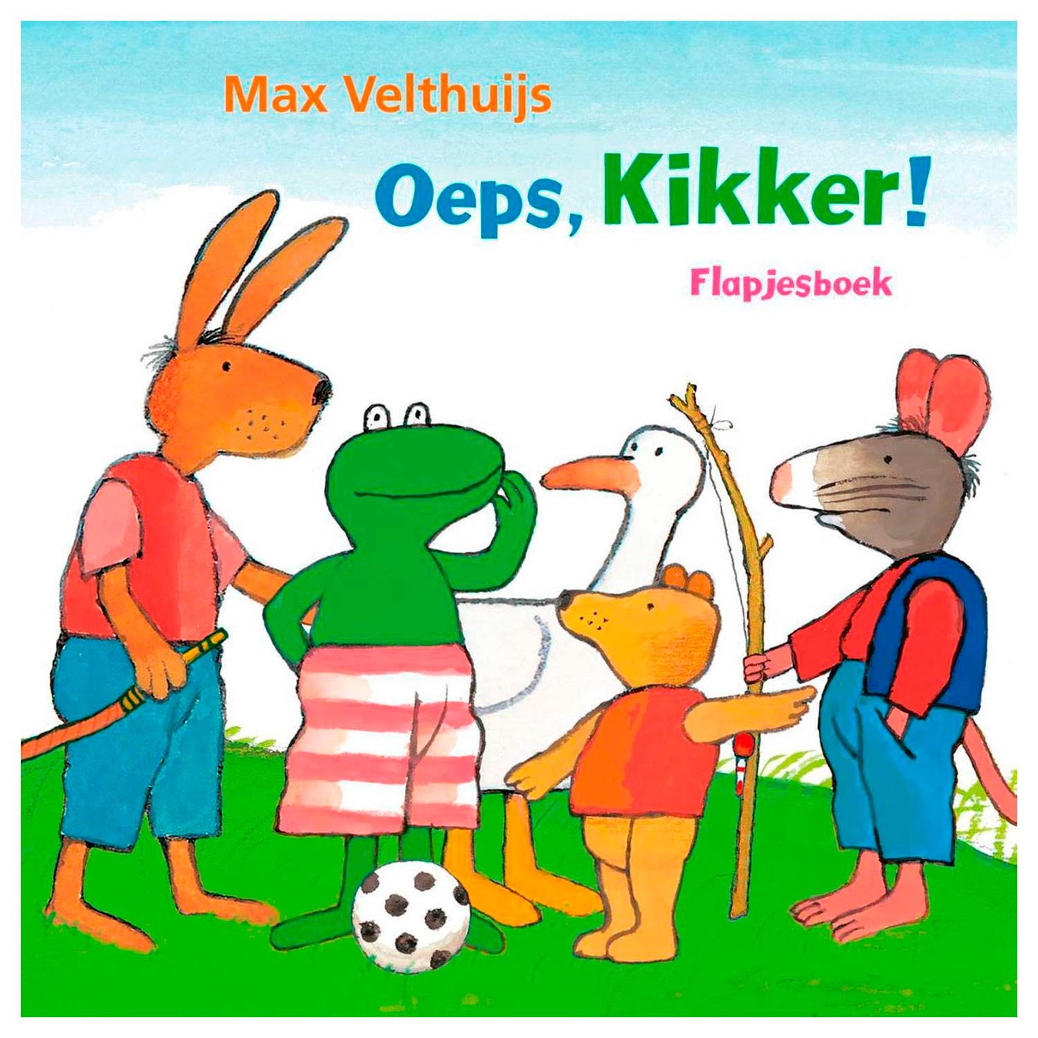 centraal-boekhuis-oeps-kikker-flapjesboek-cover-max-velthuijs Cover van het flapjesboek 'Oeps, Kikker!' van Max Velthuijs met Kikker en zijn vrienden Oeps, Kikker! Flapjesboek