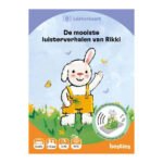 Voorkant van de luisterkaart 'De mooiste luisterverhalen van Rikki' met illustratie van het konijn. De Mooiste Luisterverhalen van Rikki Luisterkaart
