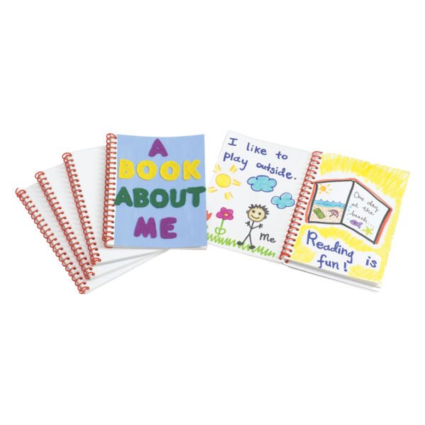 Spiraalgebonden knutselboeken voor kinderen met kleurrijke tekeningen en handgeschreven teksten Colorations Notitieboek Blanco met Witte Kaft 24st.