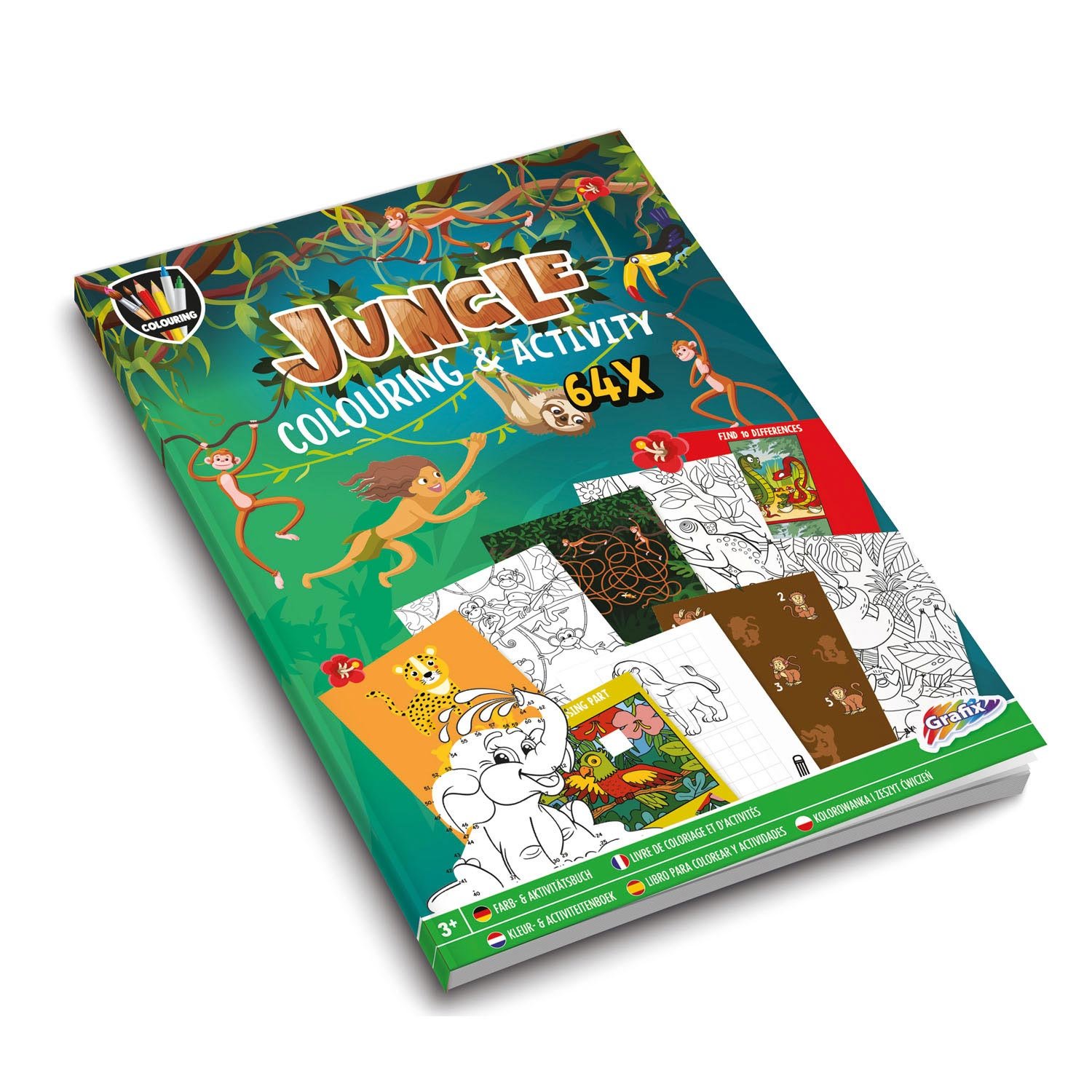 creative-craft-group-jungle-kleurboek-kinderen-64-activiteiten Kleuren- en doeboek jungle thema met 64 activiteiten voor kinderen vanaf 3 jaar Kleur- en Activiteitenboek Jungle