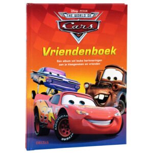 Voorkant van Disney Cars vriendenboek met Bliksem McQueen en vrienden Cars Vriendenboek