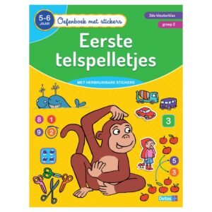 Oefenboek voor kleuters met eerste telspelletjes en stickers Oefenboek met Stickers - Eerste Telspelletjes (5-6 jaar)
