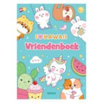Voorzijde van I Love Kawaii vriendenboek met schattige dieren en vrolijke kleuren Ik Hou van Kawaii Vriendenboek