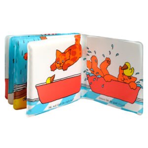 Binnenkant Dikkie Dik badboekje met kat en eend in bad