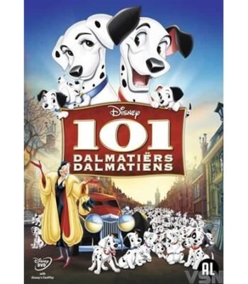 DVD cover van Disney animatiefilm 101 Dalmatiërs met heel veel honden