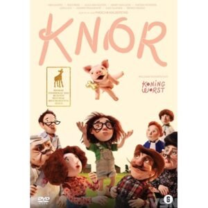 Cover voorzijde van animatiefilm Knor met hoofdpersonages