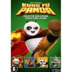 Kung Fu Panda 1 - 4 collectie met 4 films en hoofdpersonage Po op groene achtergrond