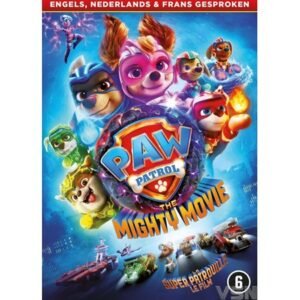 PAW Patrol - The Mighty Movie dvd cover met superheld pups in actie