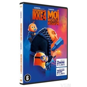 DVD-hoes van animatiefilm Verschrikkelijke Ikke 4 met Gru, baby en Minion