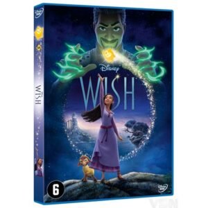 DVD-hoes van Disney animatiefilm Wish met hoofdpersonage Asha en magische elementen