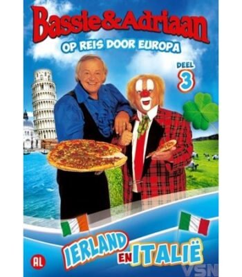 DVD Cover serie Bassie & Adriaan Op Reis Door Europa 3 Ierland en Italië