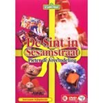DVD cover van De Sint in Sesamstraat met Sinterklaas op roze achtergrond