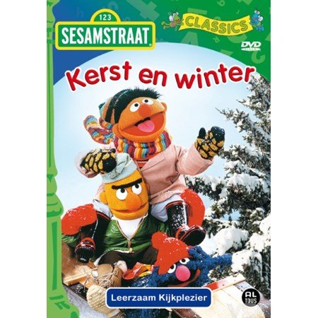 DVD cover van Sesamstraat - Kerst En Winter met Bert en Ernie in winters landschap