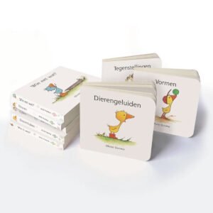 Set van Gonnie en vriendjes babyboekjes met titels als Dierengeluiden en Tegenstellingen Lezen en Leren Gonnie & Vriendjes Uitdeelboekjes, 8st.