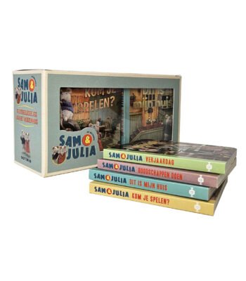 Sam en Julia boekenset met vier titels in kleurrijke doos voor kinderen Uitdeelboekjes van Sam & Julia