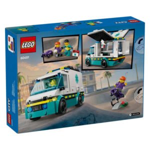 Achterzijde verpakking van LEGO City set 60451 met speelopties en minifiguren