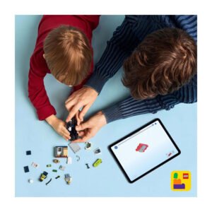 LEGO instructie bouwen met tablet en losse onderdelen