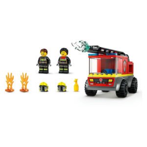 LEGO City brandweerwagen met twee minifiguren, vlammen en uitrusting