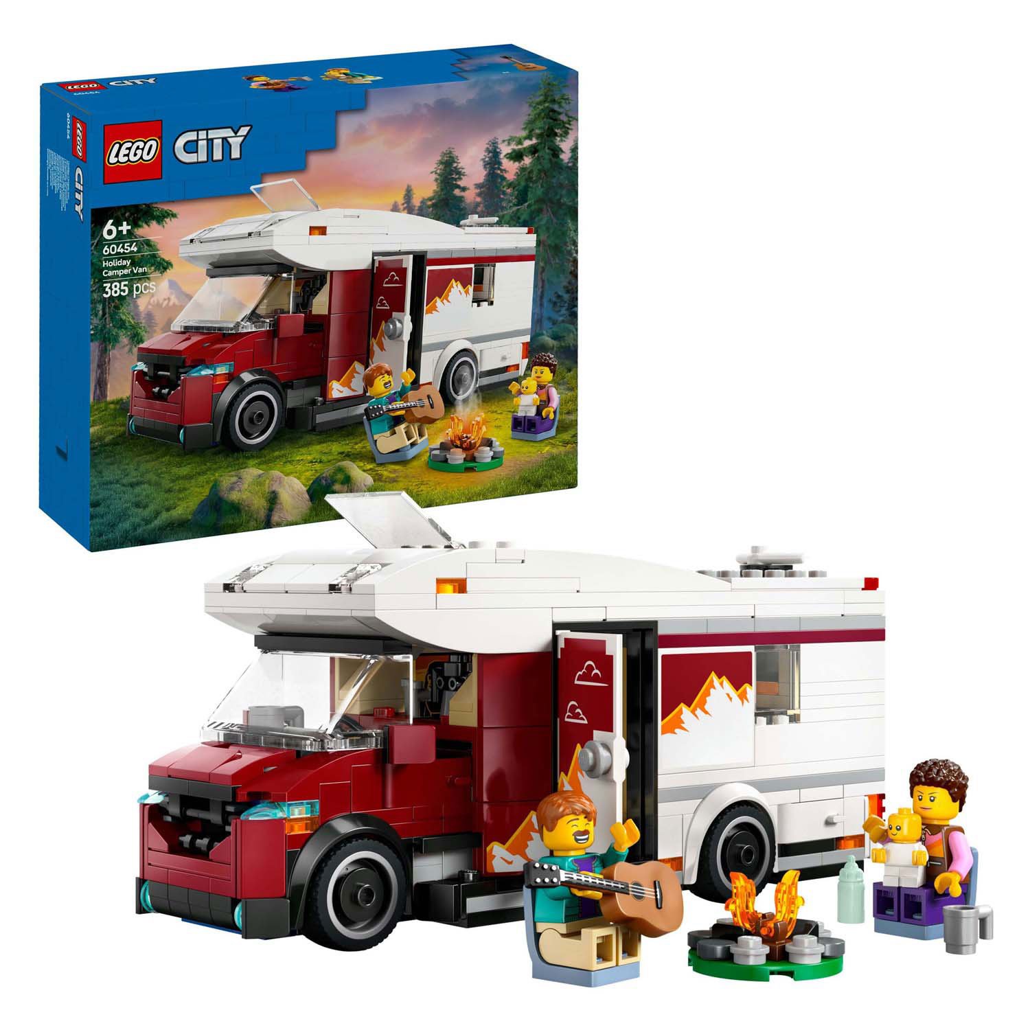 lego-city-camper-verpakking-en-buitenscène LEGO City 60454 avontuurlijke camper en verpakking, scènes van buitenleven