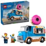 LEGO City 60452 donuttruck en verpakking samen met minifiguren