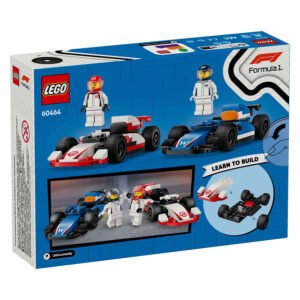 Achterkant van LEGO City F1 doos met details van raceauto’s en minifiguren