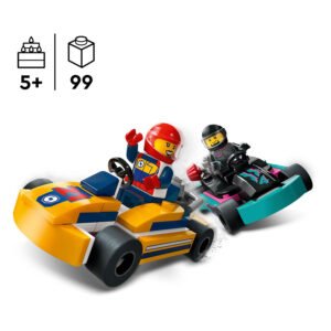 LEGO raceauto's racen met minifiguren in actie