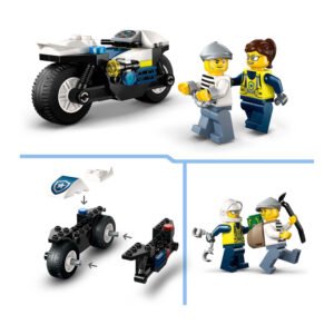 LEGO City politie motor bouwinstructies en boef wordt gearresteerd