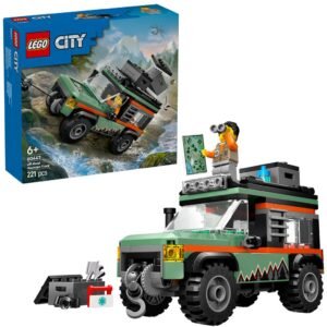 LEGO City 60447 4x4 terreinwagen voor in de bergen met doos en speelfiguur met verrekijker