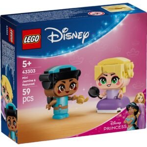 Verpakking van LEGO Disney set 43303 met Jasmine en Rapunzel figuren