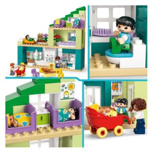 Speelfuncties van het LEGO DUPLO 3-in-1 Modern Woonhuis met badkamer en slaapkamer