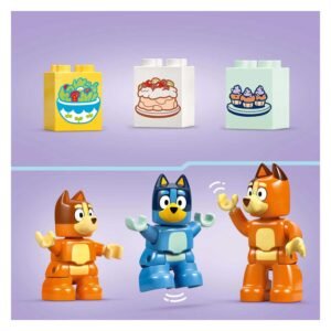 LEGO DUPLO Bluey figuren en blokken met eten illustraties