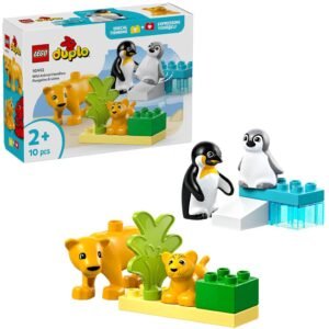 LEGO DUPLO 10442 Families van Wilde Dieren: Pinguïns en Leeuwen met doos en losse dierenfiguren van pinguïns en leeuwen