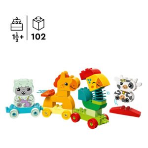 LEGO DUPLO Dierentrein met springende koe en papegaai met bewegend hoofd