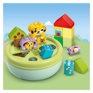 LEGO DUPLO puppyhuis met blokken en sorteerschijf in speels landschap