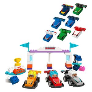 LEGO DUPLO racebaan set met auto’s, trofee en kleurrijke onderdelen