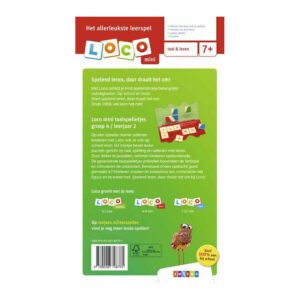 Achterkant van Loco mini taalspelletjes voor groep 4 met uitleg en educatieve informatie