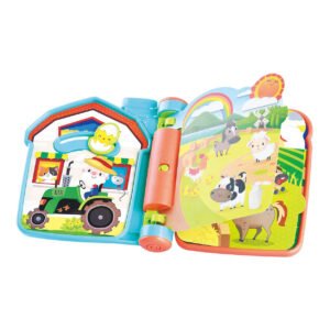 Interactief kinderboek met boerderijthema, inclusief dieren en boer op trekker