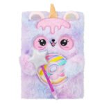 Pluche eenhoorn notitieboekje met donut en magische pen in pastelkleuren Notitieboek Pluche met Pen - Beer